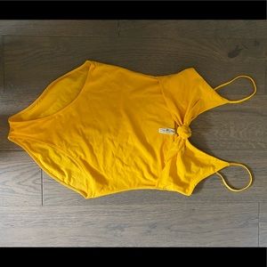 Aritzia Wilfred Yellow Tie-Front Bodysuit/Swimsuit